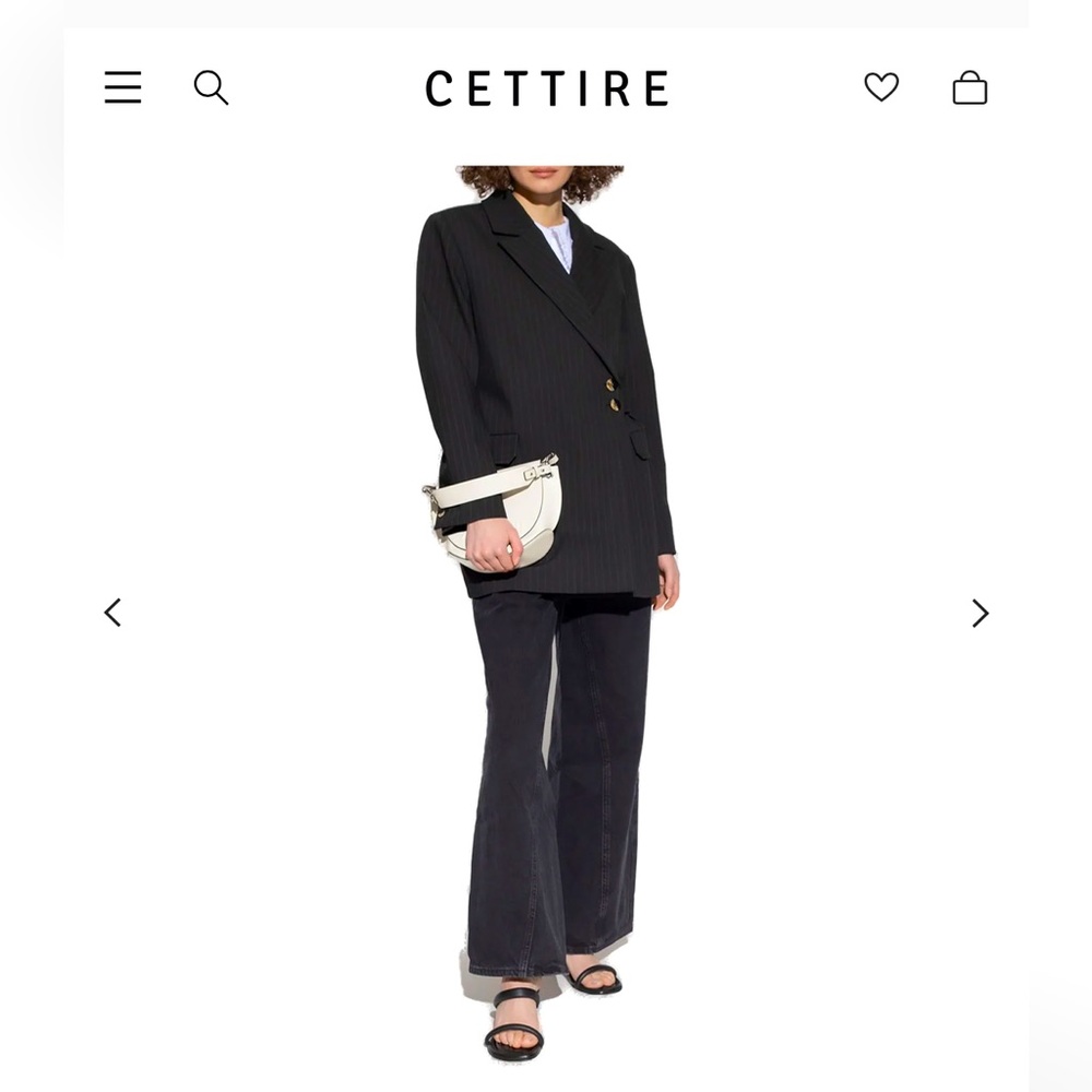 Ganni logo patch wide leg jeans